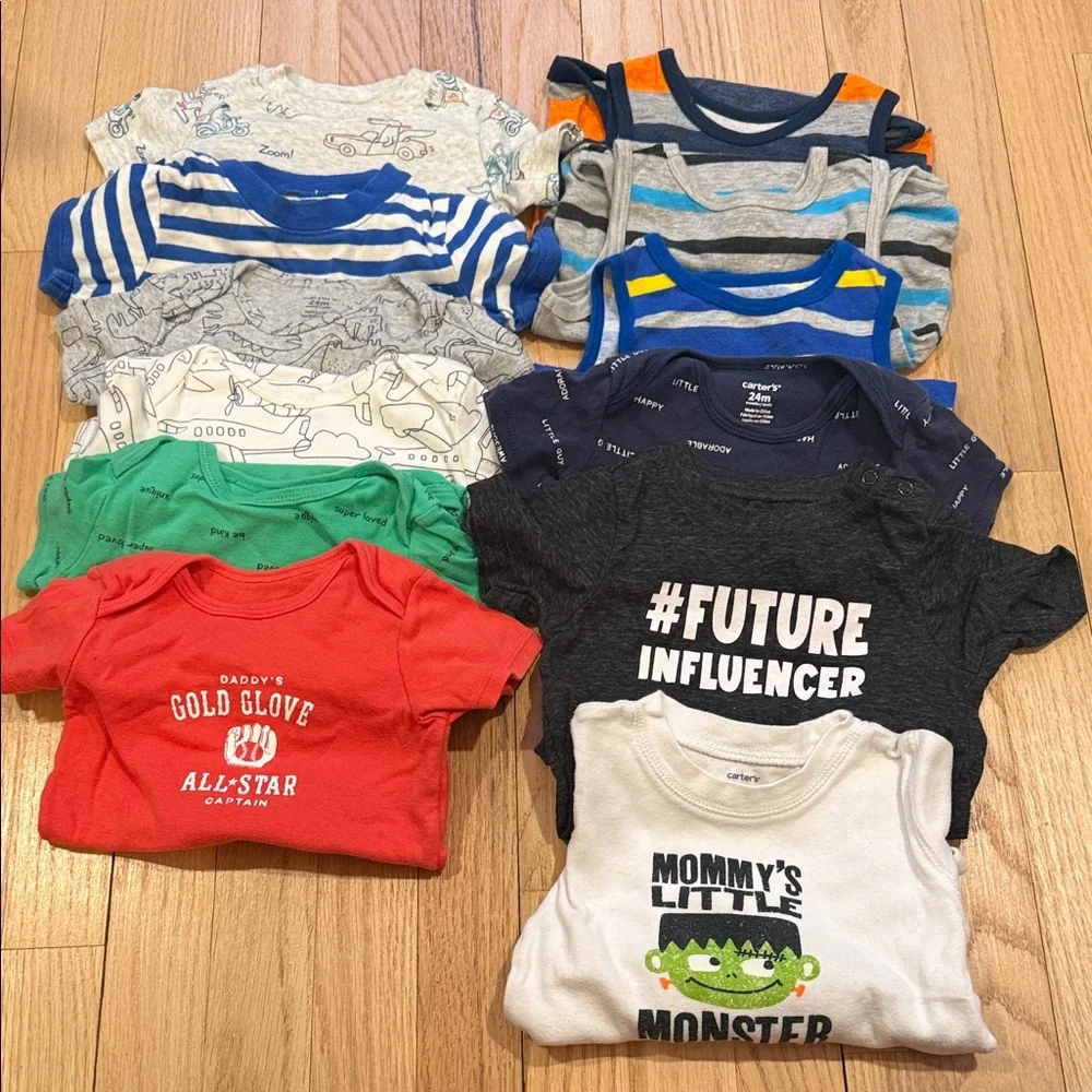 Carter's Onesie Shirt Sleeve and Tees Bundle - Multicolor Set of 12